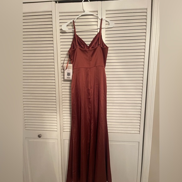 Revelry Rory Dress in Cinnamon Rose Satin Size 6 PETITE Maxi (NWT) - Picture 3 of 4